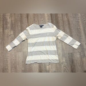 Ralph Lauren Sport Gray and Cream Top